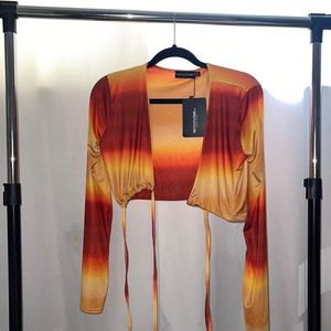 PrettyLittleThing Abstract Print Top